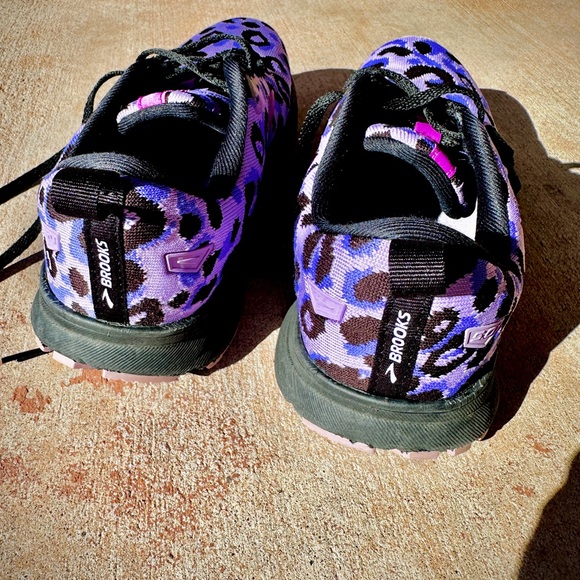 Brooks Women's Purple Leopard Print Revel Athletic Shoes - Picture 4 of 9